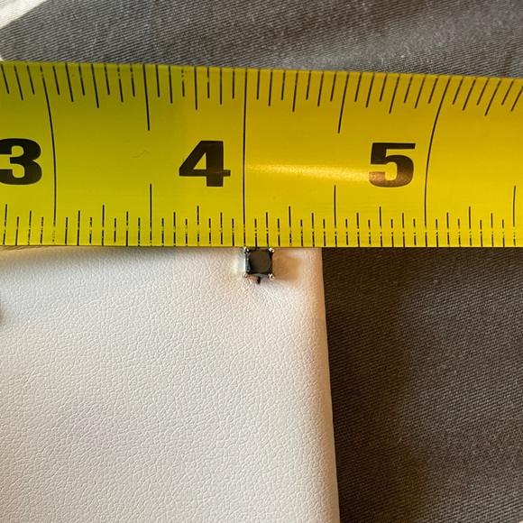 14k Black Diamond Solitaire Earrings - Picture 13 of 15